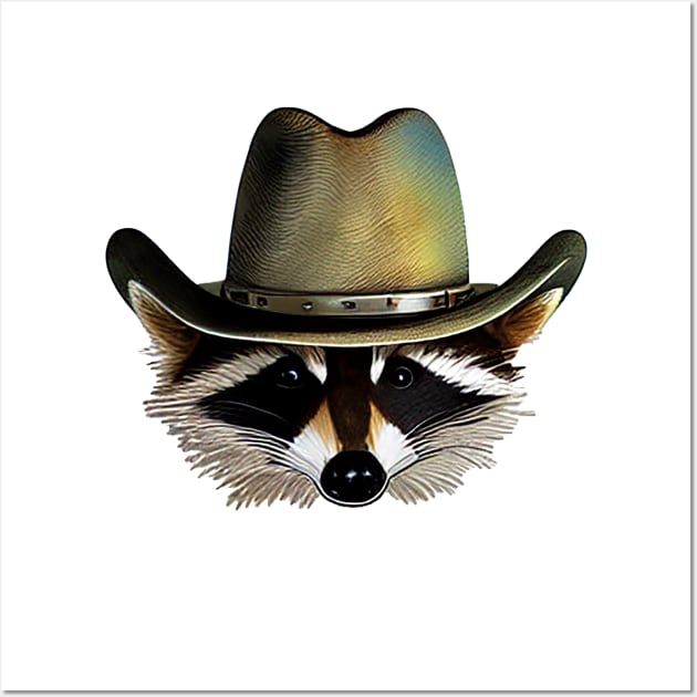 Raccoon Cowboy Wall Art by nonbeenarydesigns